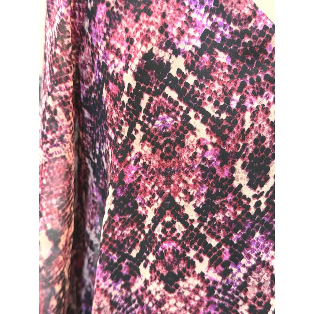 Show Me Your Mumu Tunic Dress Purple Snakeskin Print Long Sleeve Women’s XS - Picture 4 of 8